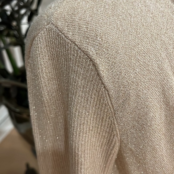 VGUC Diane von Furstenberg Tortuga gold silk cashmere asymmetrical cardigan - Picture 3 of 7